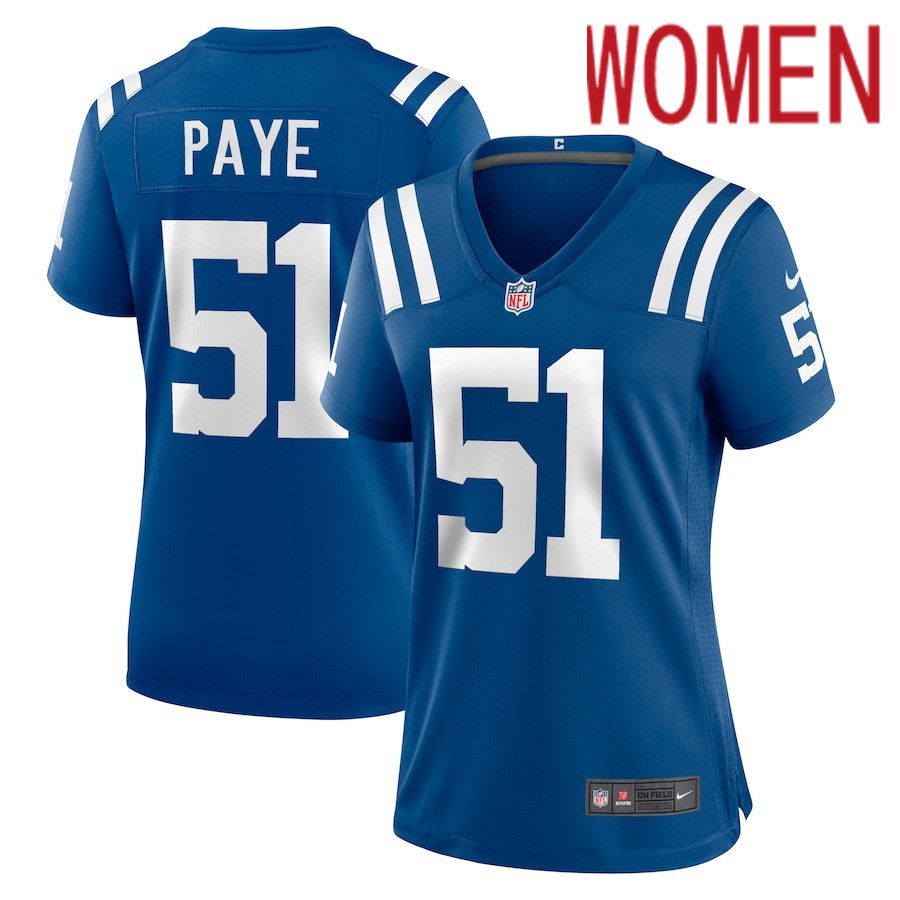 Women Indianapolis Colts 51 Kwity Paye Nike Royal Game NFL Jersey